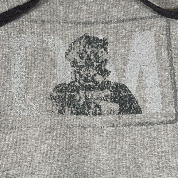 Vtg Thrashed Hoodie Sun Faded Distressed Pullover Gray Sweatshirt - Picture 2 of 9